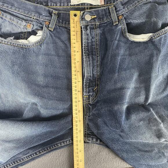 Levis 569 Jeans Mens 35x28 Blue Loose Straight Leg Distressed Denim 100% Cotton - Picture 9 of 14